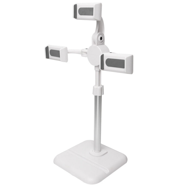 Staffa per telefono cellulare tablet desktop con regolazione telescopica, specifica:, K06 Three-seat (Black), K06 Three-seat (White), K07 Three-seat With Fill Light (Black), K07 Three-seat With Fill Light (White), K05 Flat Plate (Black Gray)