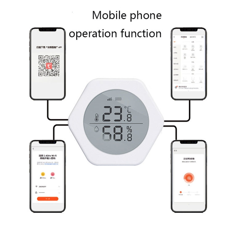 LQ-WS1 Tuya Smart Home Sensore di temperatura e umidità per il controllo wireless dell'interno, LQ-WS1