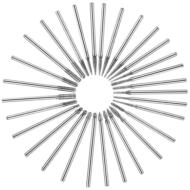 3 PCS 30 Bastoncini Teste per smalto diamantato Set di strumenti per fototerapia e accessori per rettificatrici di cristallo