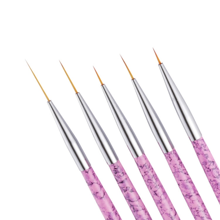 2 PCS 5 in 1 7/9/11/15 / 20mm Nail Art Draw Line Pen Nails Painted Brush