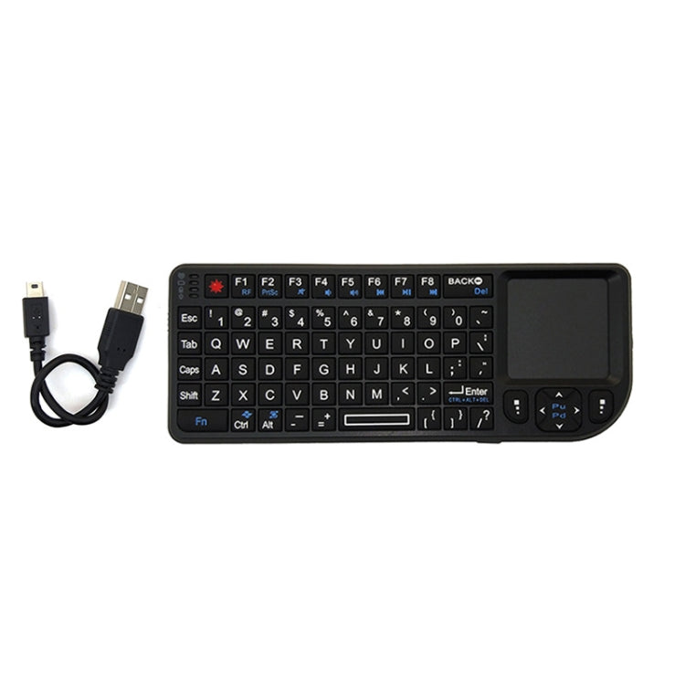 Mini mouse e tastiera wireless A8 con tastiera touchpad laser, English White Backlight, English Colorful Backlight