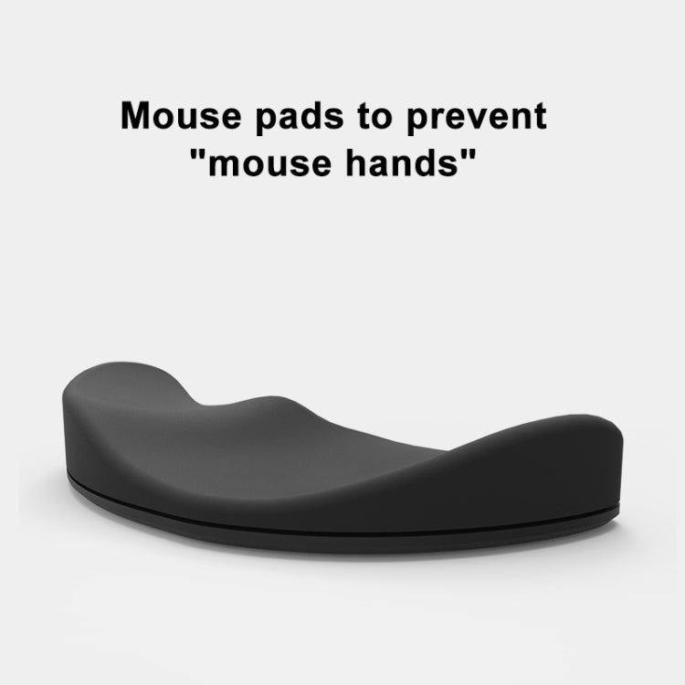 Supporto per polso in silicone Mouse Pad Mobile Palm Rest Office Hand Rest, Black Right Hand