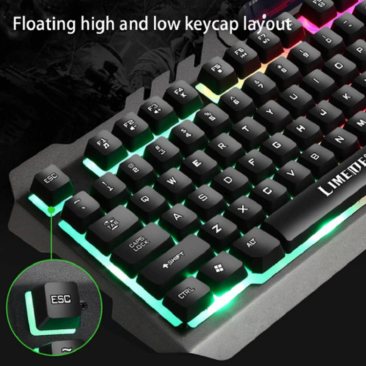 LIMEIDE T21 Set tastiera e mouse manipolatore per computer retroilluminato da gioco cablato 104 tasti, lunghezza cavo: 1,4 m