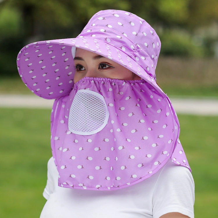 Berretto isolante da viaggio per protezione solare con stampa ciliegia da 2 pezzi, Half Cherry (Purple), Full Cherry (Blue), Full Cherry (Purple), Full Cherry (Apricot Pink), Full Cherry (Lotus Pink), Full Cherry (Rose Red), Full Cherry (Orange Pink)