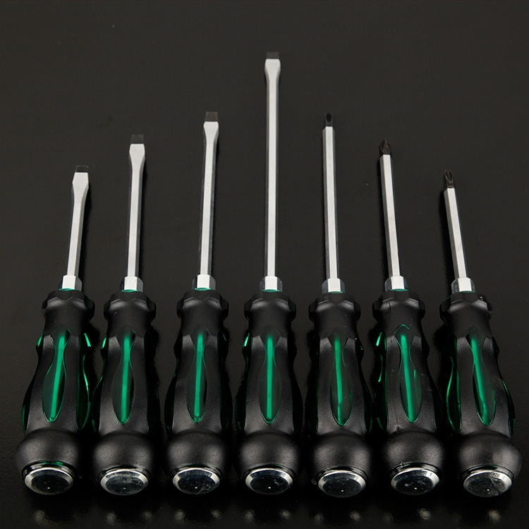 7 pezzi/set cacciavite a percussione cacciavite a nucleo passante resistente all'olio cacciavite per riparazioni auto domestiche, consegna casuale di colori, 7 PCS / Set