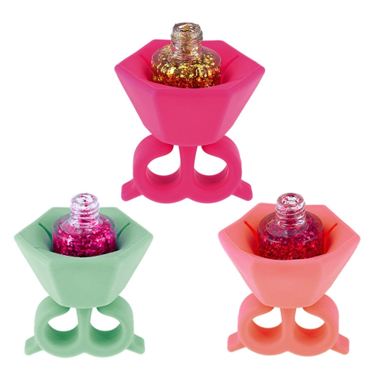 5 pezzi copri bottiglia indossabile per smalto per unghie in silicone antispruzzo supporto per dita per smalto consegna colore casuale