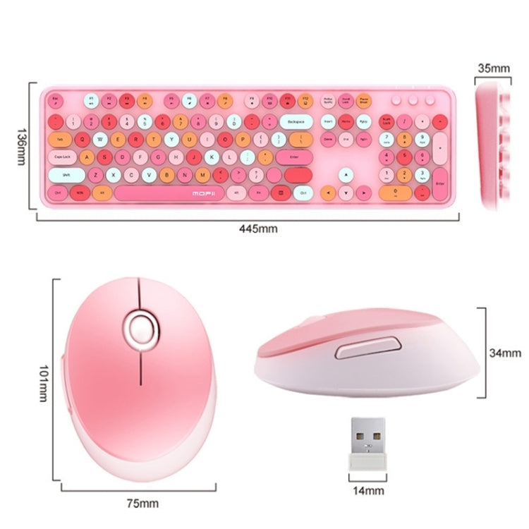 Set tastiera e mouse wireless Mofii Sweet Set da ufficio per tastiera punk per ragazze, colore: versione mista viola