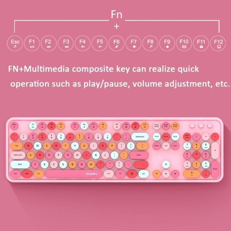 Set tastiera e mouse wireless Mofii Sweet Set da ufficio per tastiera punk per ragazze, colore: versione mista viola