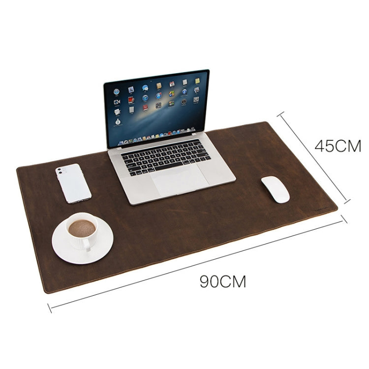 CF9011 Sottomano Tappetino per mouse in pelle di cavallo pazzo retrò Tappetino per mouse per computer desktop antiscivolo sovradimensionato Tappetino in pelle per scrivania per computer desktop