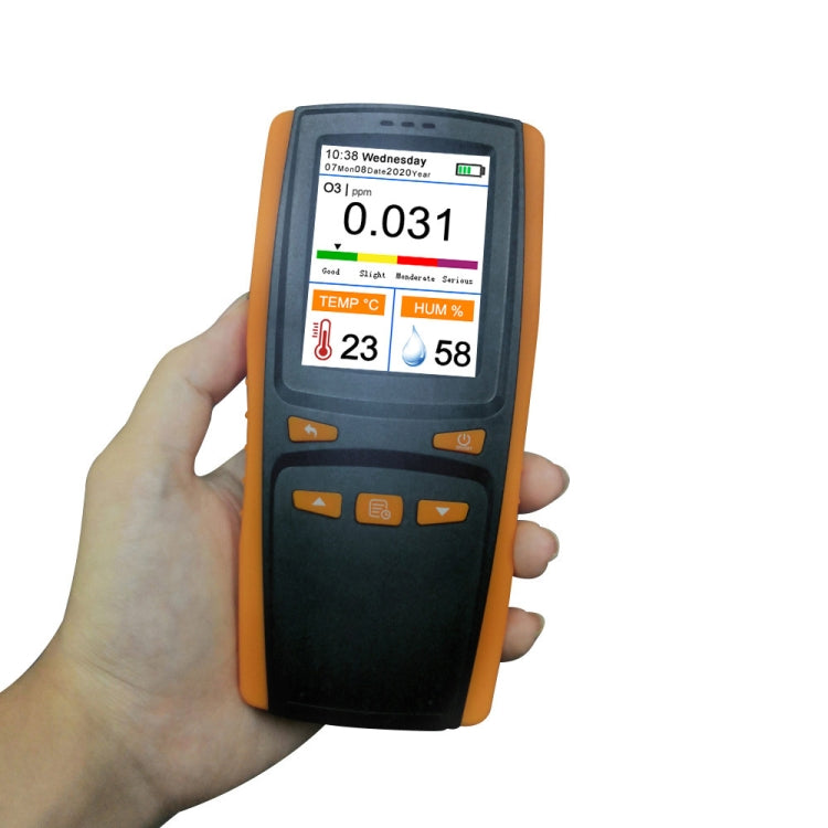 DM509-O3 Analizzatore di ozono portatile portatile Rilevatore di gas di ozono O3 Misuratore di ozono con sensore intelligente, Black Orange