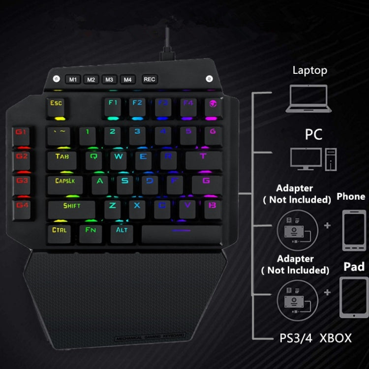K700 44 tasti Tastiera RGB luminosa commutabile Axis Gaming a una mano, lunghezza cavo: 1 m