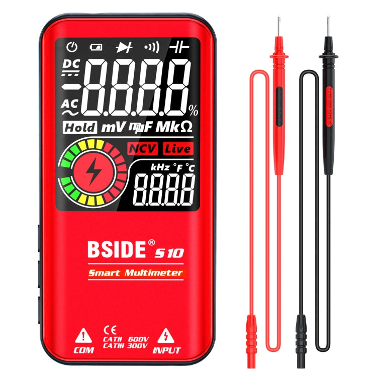Multimetro digitale BSIDE 9999 conta display a colori LCD misuratore di diodi di capacità di tensione CC CA, S10 Dry Battery Version (Black), S10 Dry Battery Version (Red), S11 Recharge Version (Black), S11 Recharge Version (Red)