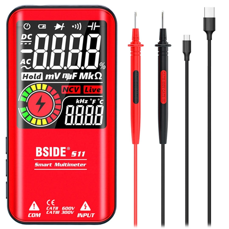 Multimetro digitale BSIDE 9999 conta display a colori LCD misuratore di diodi di capacità di tensione CC CA, S10 Dry Battery Version (Black), S10 Dry Battery Version (Red), S11 Recharge Version (Black), S11 Recharge Version (Red)