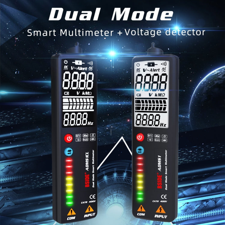 BSIDE Dual-Mode Smart Display a grande schermo Multimetro Penna elettrica Rilevatore di tensione portatile, ADMS1, ADMS1CL