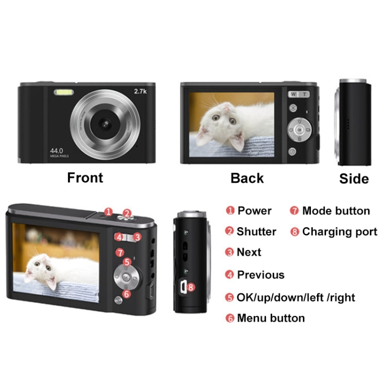 DC303A 2.8 pollici 4K 16X Zoom HD Digital Camera Mini Bambini Fotografia Fotocamera, US Plug, EU Plug, UK Plug, AU Plug