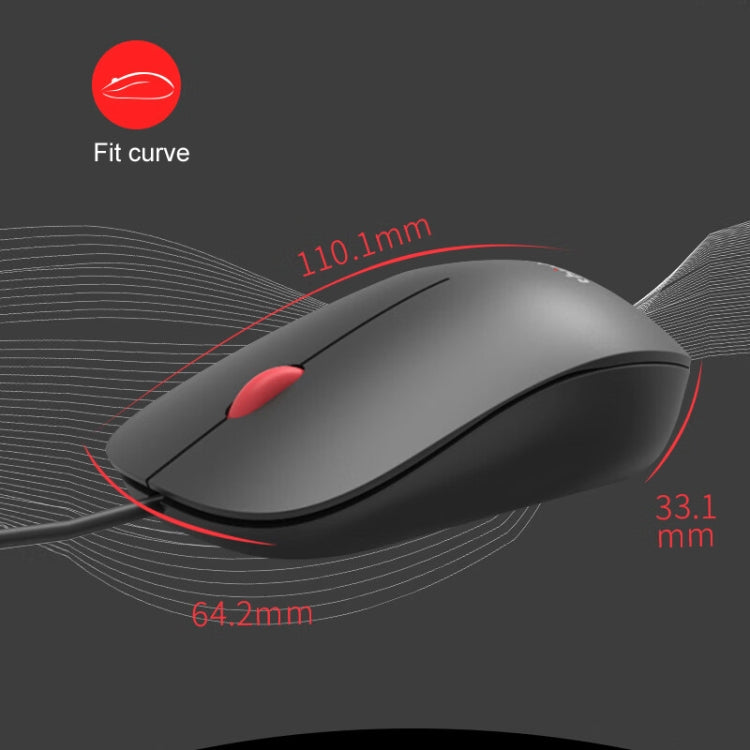 Mouse per laptop ergonomico leggero Lenovo Thinkplus M80 Office, Wired, Wireless