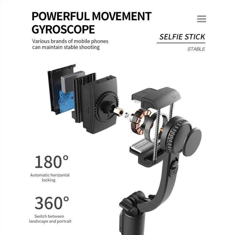 CYKE Q08 Anti-Shake Gimbal Bluetooth Selfie Stick Telefono portatile Treppiede live, No light Version
