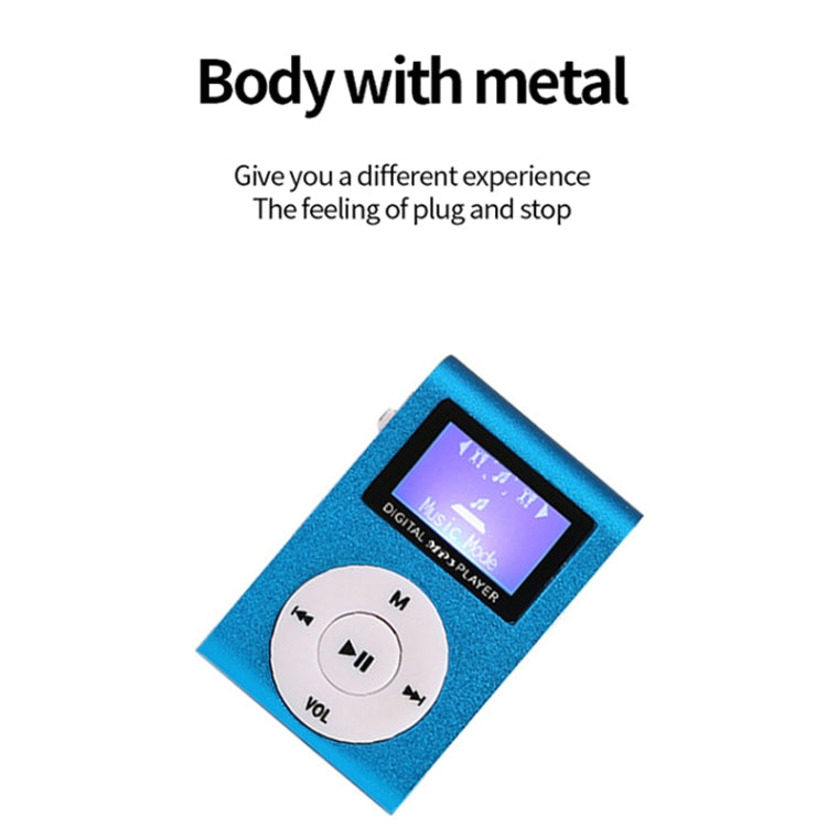 Mini lettore musicale MP3 Lavalier in metallo con schermo, With 512M Memory Card