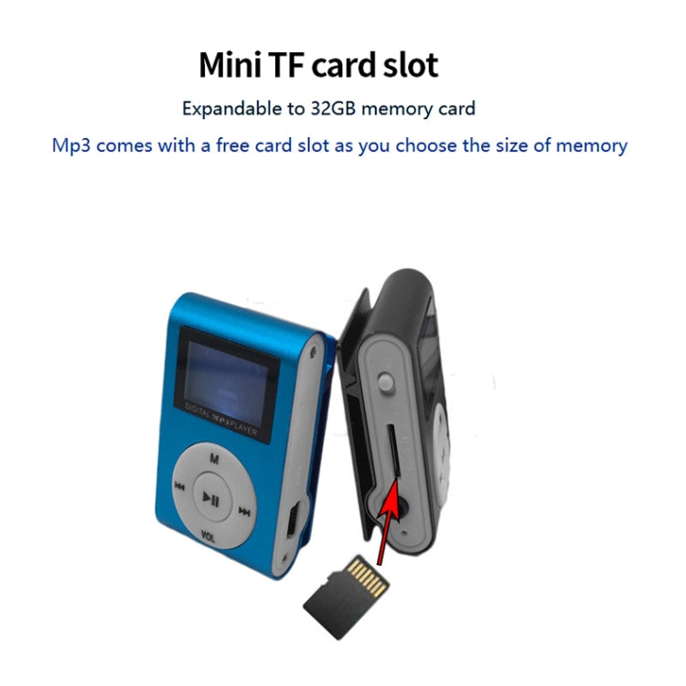 Mini lettore musicale MP3 Lavalier in metallo con schermo, With 512M Memory Card