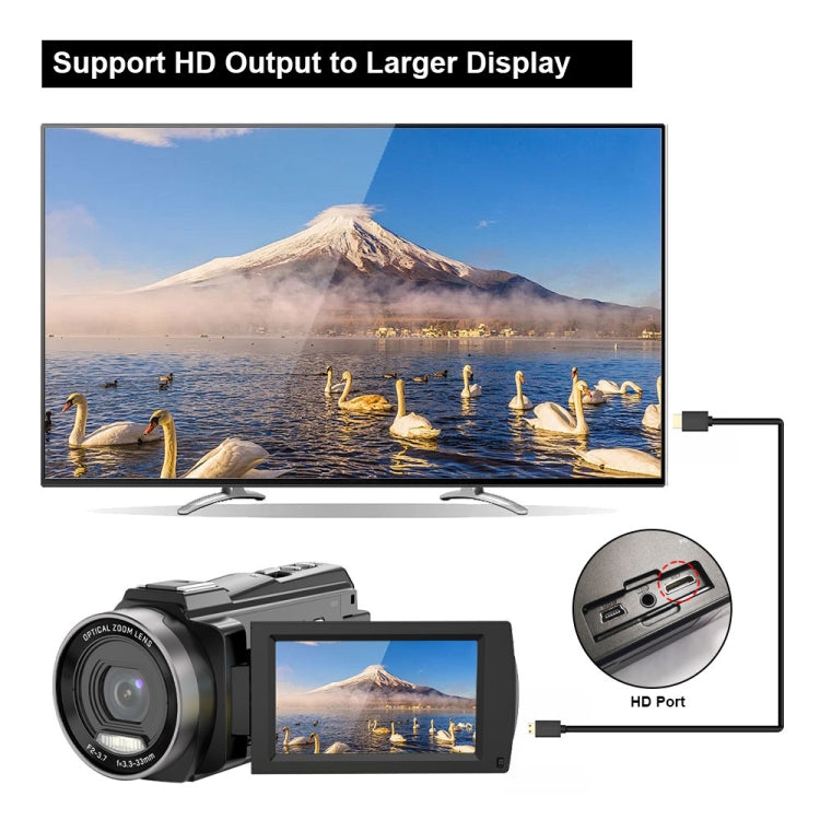HDV265K 5K 30FPS 3,0 pollici HD digitale 3X zoom ottico telecamera DV per sport all'aria aperta, US Plug, EU Plug, UK Plug, AU Plug