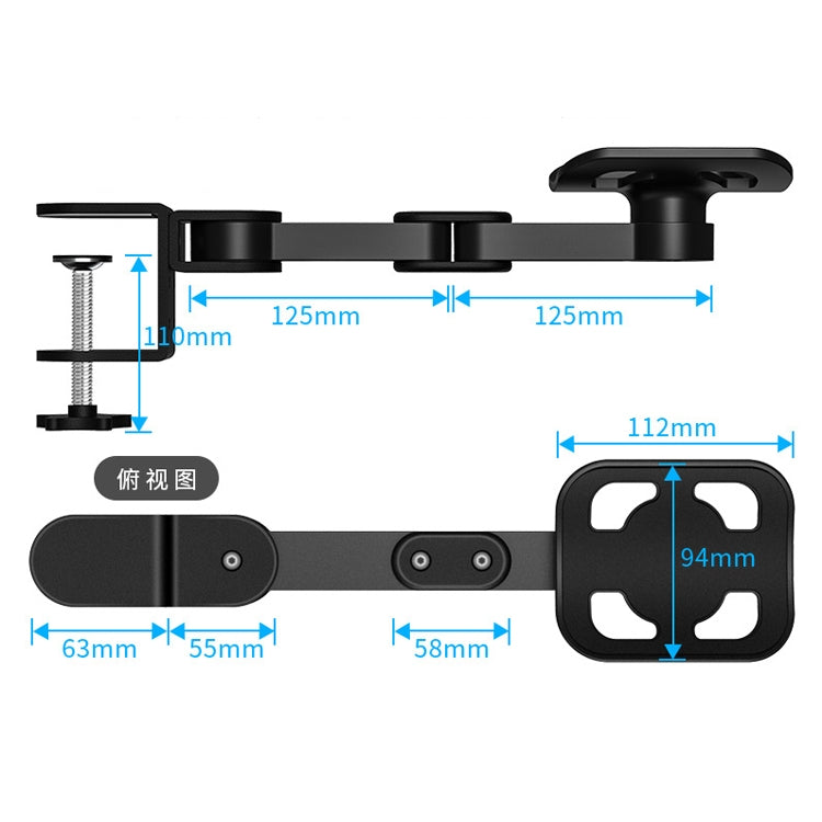 Vaydeer TJ2011 Computer Hand Bracket Mouse Pad Supporto per braccio pigro in metallo Supporto per polso a sbalzo