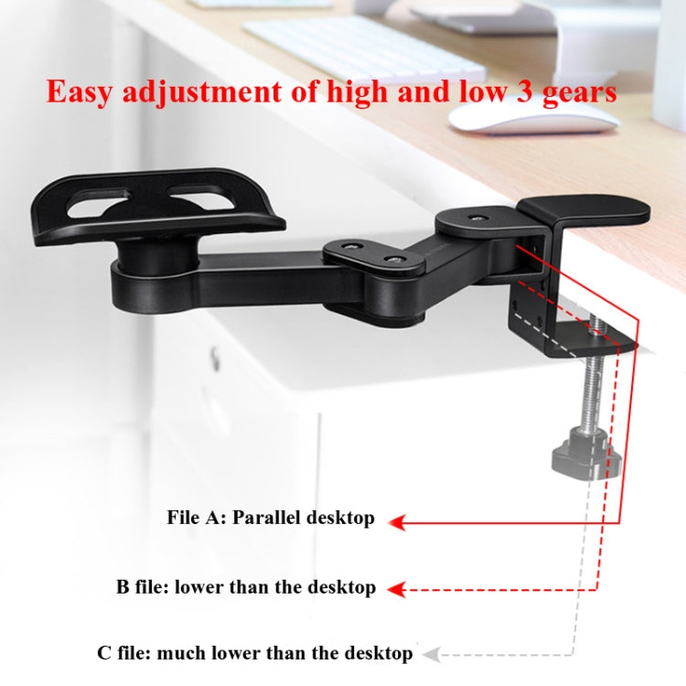 Vaydeer TJ2011 Computer Hand Bracket Mouse Pad Supporto per braccio pigro in metallo Supporto per polso a sbalzo
