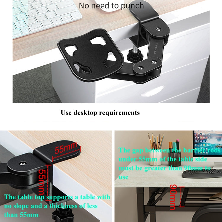 Vaydeer TJ2011 Computer Hand Bracket Mouse Pad Supporto per braccio pigro in metallo Supporto per polso a sbalzo