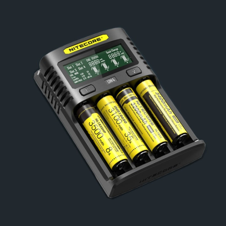 Caricabatterie rapido per batterie al litio NITECORE, spina americana, UMS4, UMS2