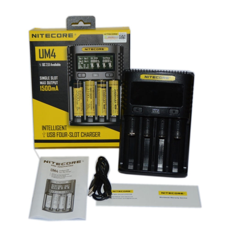 Caricabatterie rapido per batterie al litio NITECORE, spina americana, UMS4, UMS2