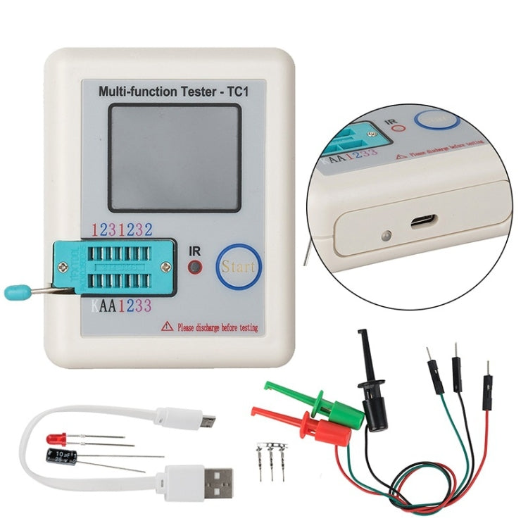 LCR-TC1 Tester per transistor a schermo colorato completo per test resistore condensatore triodo diodo, LCR-TC1