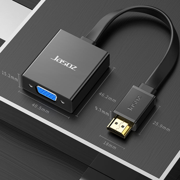 2 PC Jasoz 1080P Convertitore da HDMI a VGA Nucleo in rame privo di ossigeno, Black, White, With Audio Power Supply (Black), With Audio Power Supply (White), With Audio (Black)