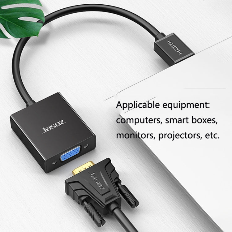 2 PC Jasoz 1080P Convertitore da HDMI a VGA Nucleo in rame privo di ossigeno, Black, White, With Audio Power Supply (Black), With Audio Power Supply (White), With Audio (Black)