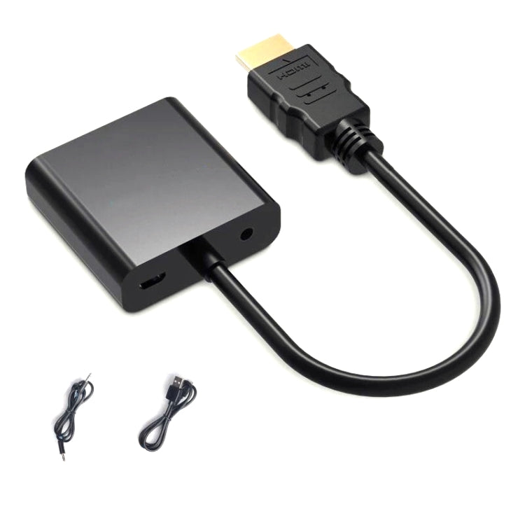 2 PC Jasoz 1080P Convertitore da HDMI a VGA Nucleo in rame privo di ossigeno, Black, White, With Audio Power Supply (Black), With Audio Power Supply (White), With Audio (Black)