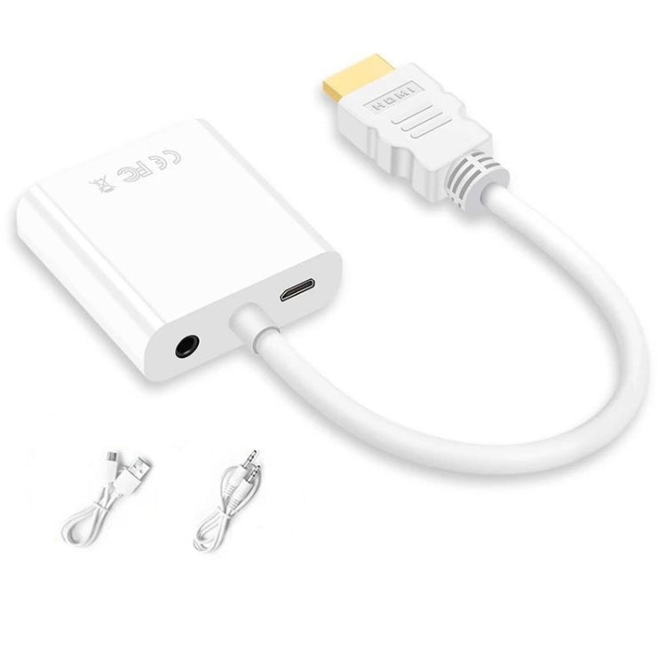 2 PC Jasoz 1080P Convertitore da HDMI a VGA Nucleo in rame privo di ossigeno, Black, White, With Audio Power Supply (Black), With Audio Power Supply (White), With Audio (Black)