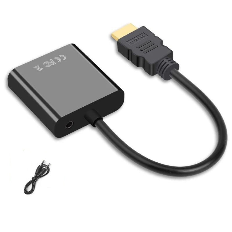 2 PC Jasoz 1080P Convertitore da HDMI a VGA Nucleo in rame privo di ossigeno, Black, White, With Audio Power Supply (Black), With Audio Power Supply (White), With Audio (Black)