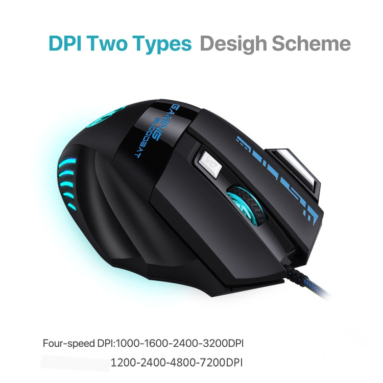 GAMING BLOODBAT GM02 7 Tasti USB Optoelettronica cablata Mouse da gioco Mouse con luci respiratorie digitali Mouse