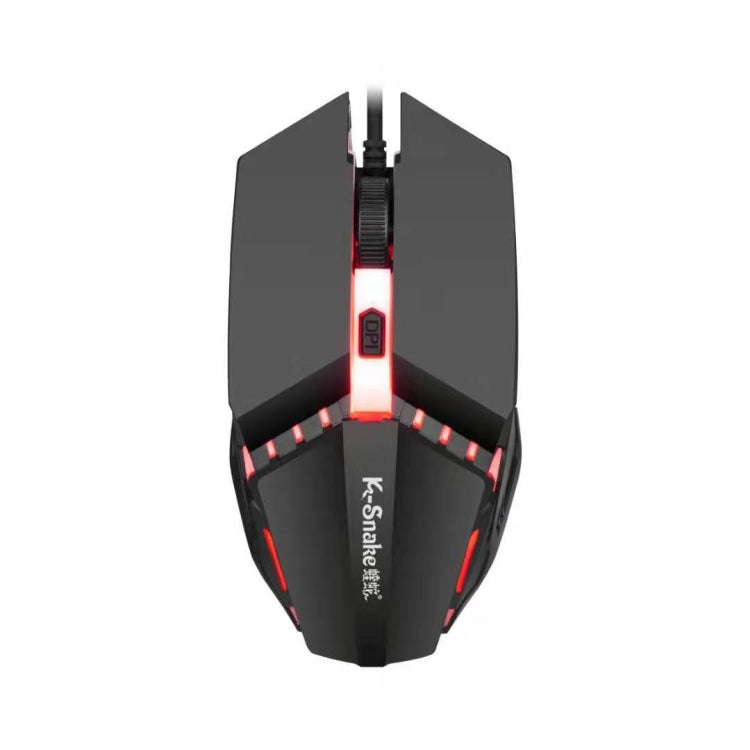2 PCS K-Snake M11 4 Tasti 1600 DPI Gioco luminoso Mouse cablato Notebook Desktop USB Mouse cablato, Lunghezza cavo: 1,5 m