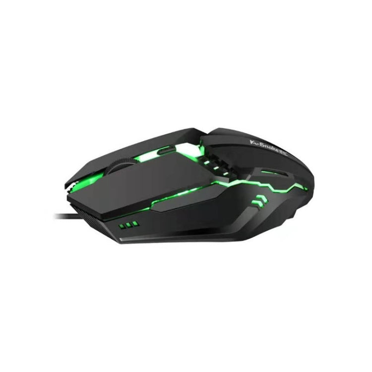 2 PCS K-Snake M11 4 Tasti 1600 DPI Gioco luminoso Mouse cablato Notebook Desktop USB Mouse cablato, Lunghezza cavo: 1,5 m