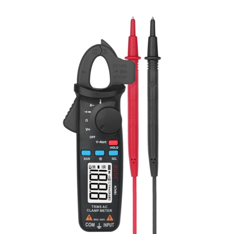 BSIDE ACM81 Pinza amperometrica digitale Auto-Rang Precisione 1mA 200A Corrente CC CA Multimetro, ACM81 Blue, ACM81 Black, ACM81 Grey