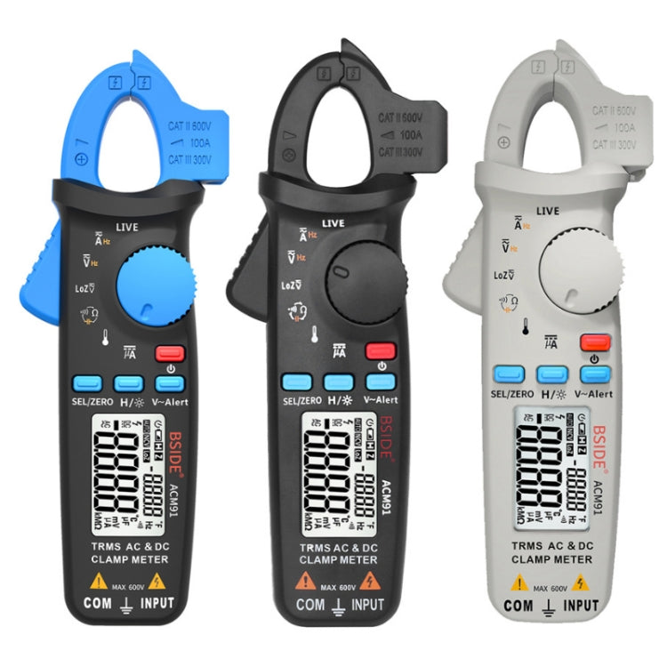 BSIDE ACM91 Digital Clamp Meter AC/DC Current 1mA True RMS Auto Range Capacitor Tester Multimetro, ACM91 Blue, ACM91 Black, ACM91 Grey