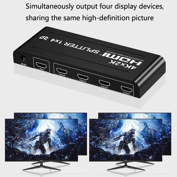 HW-4K104D Splitter HDMI su schermo ad alta definizione video 4K x 2K da 1 a 4, HW-4K104D