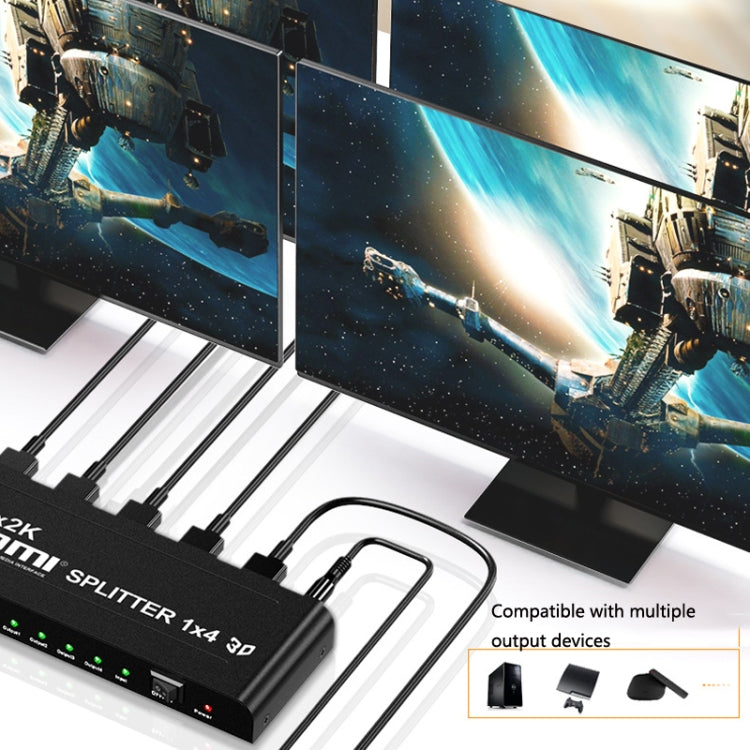 HW-4K104D Splitter HDMI su schermo ad alta definizione video 4K x 2K da 1 a 4, HW-4K104D