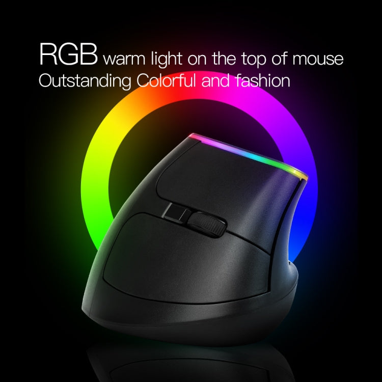 DELUX M618C 6 Tasti 1600 DPI RGB Vertical Wireless Bluetooth Dual Mode Mouse, M618C(White), M618C(Black)