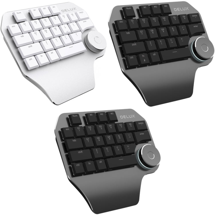 DELUX T11 29 Tasti Tastiera a mano singola Tasto di scelta rapida Strumento vocale Tastiera piatta, Silver, Smart Version Black Gray, Black