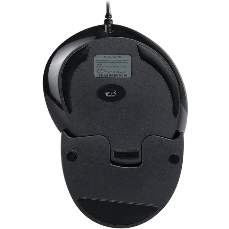 DELUX M618 Mouse palmare verticale a 6 tasti Mouse ergonomico cablato, lunghezza cavo: 1,5 m, Wired