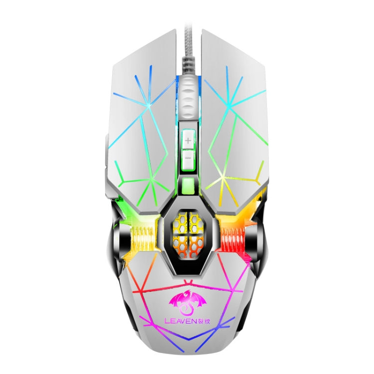 LEAVEN 7 Tasti 4000 DPI USB Wired Computer Ufficio Mouse da gioco meccanico RGB luminoso, Lunghezza cavo: 1,5 m, S30 Black, S30 White, S30 Pink, S10 Black