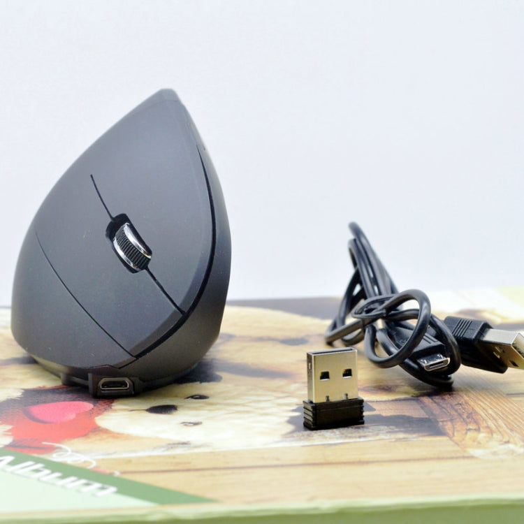 JS-5D 6 Tasti 2.4G Mouse verticale ergonomico Mouse di ricarica wireless transfrontaliero