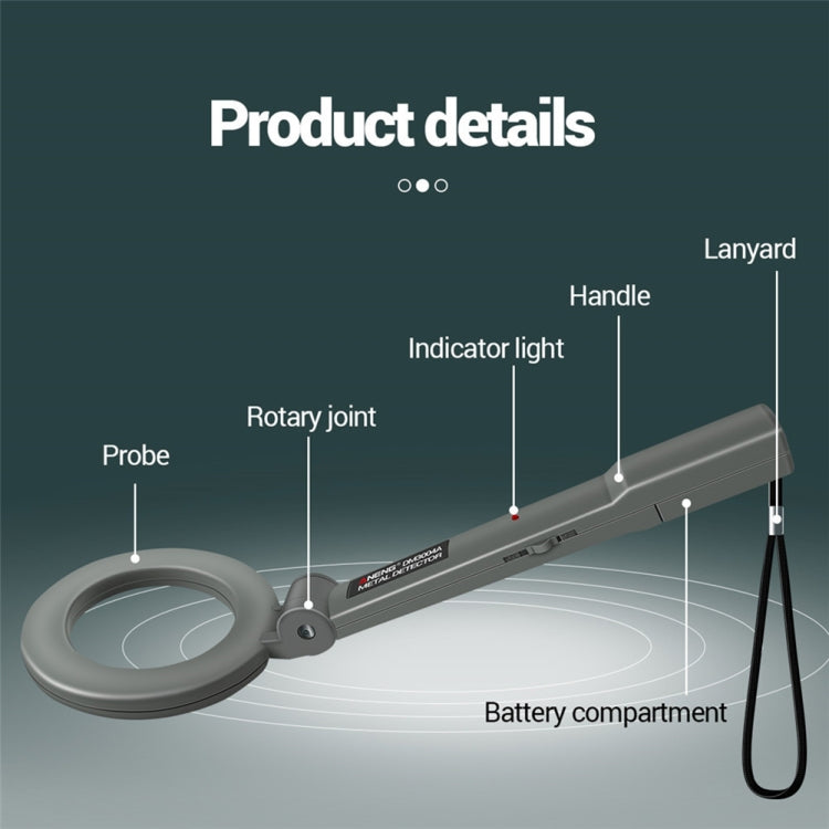 ANENG DM3004 Rilevatore di metalli portatile Stazione di sensibilità ad alta precisione Rilevatore di scansione per il rilevamento dell'aeroporto, Without Battery