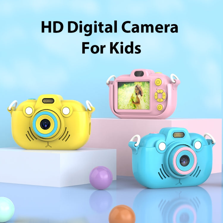 DC502 Fotocamera digitale per bambini con zoom 16X da 2,4 pollici e registrazione video 2,7K, Pink No Card, Yellow No Card, Blue No Card, Pink + 32G, Yellow + 32G, Blue + 32G