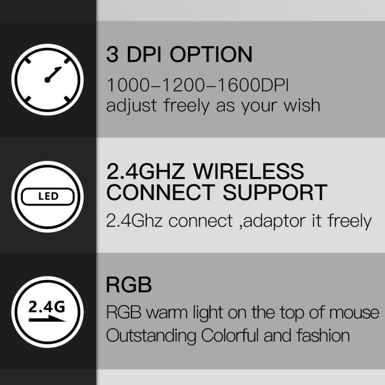 DELUX M618DB Mouse verticale wireless Bluetooth dual-mode a 6 tasti 1600 DPI RGB, M618DB(Bluetooth Version)
